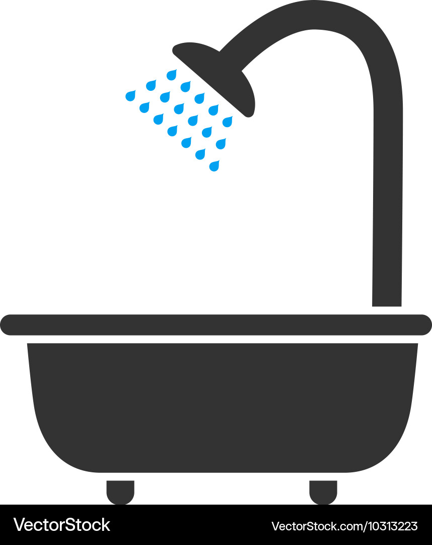 Bath Shower Flat Icon Royalty Free Vector Image