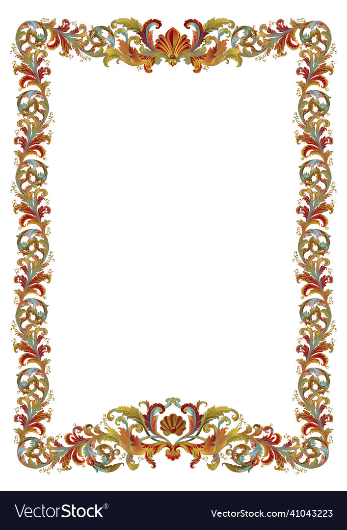 Frame for a4 format certificate medieval floral o Vector Image