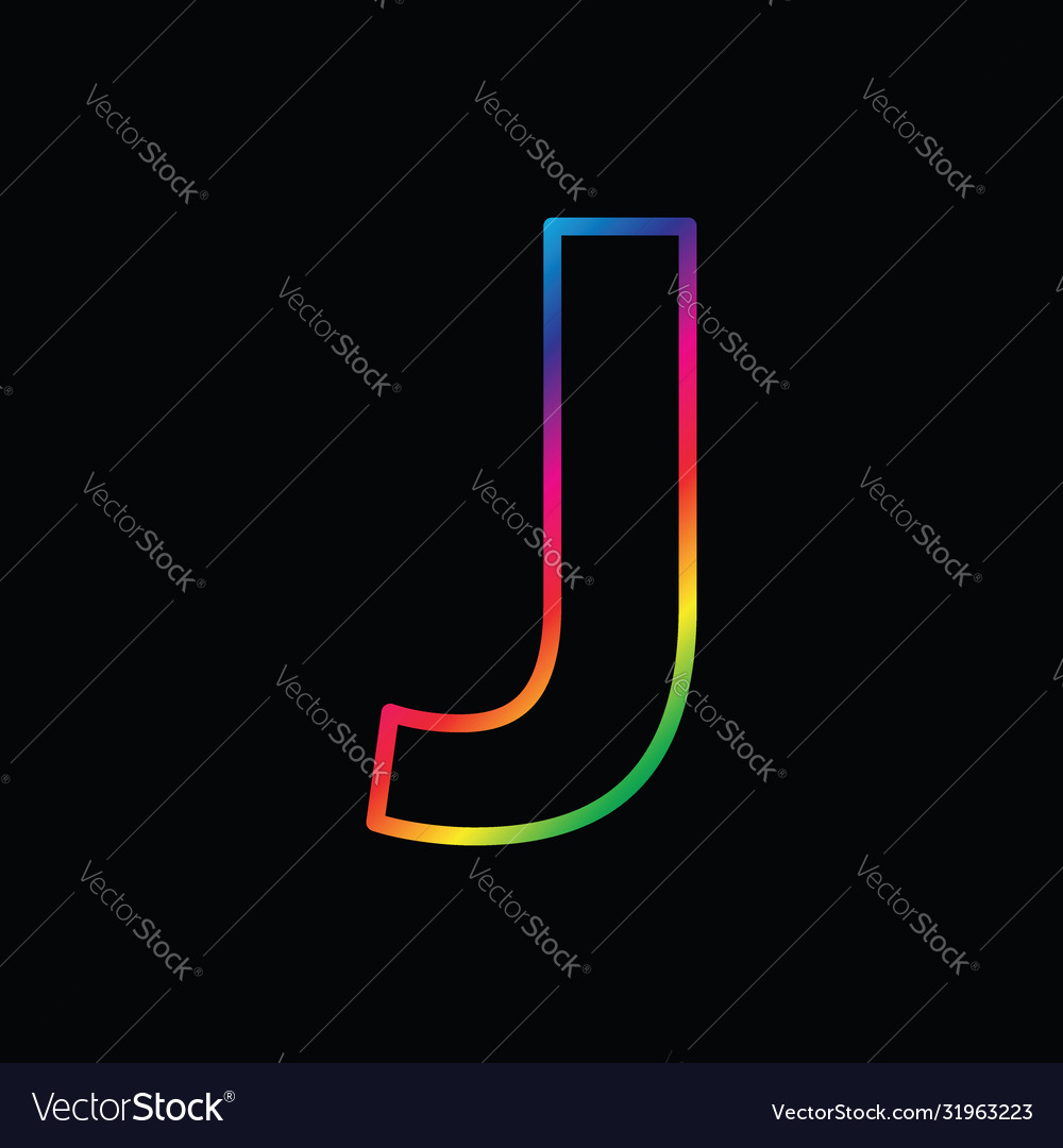 J letter rainbow alphabet logo abstract colorful Vector Image