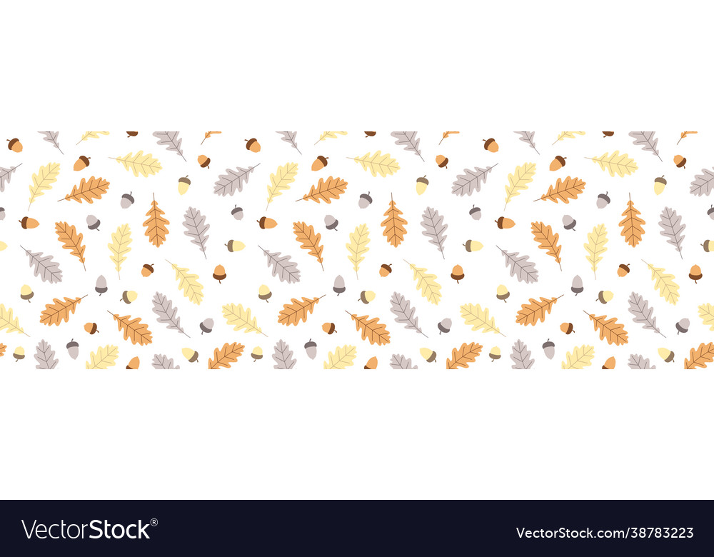 Seamless pattern with oak leaves and acorns