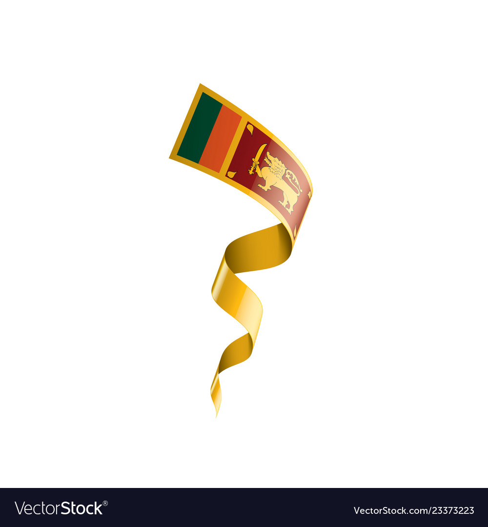 Sri lanka flag on a white Royalty Free Vector Image