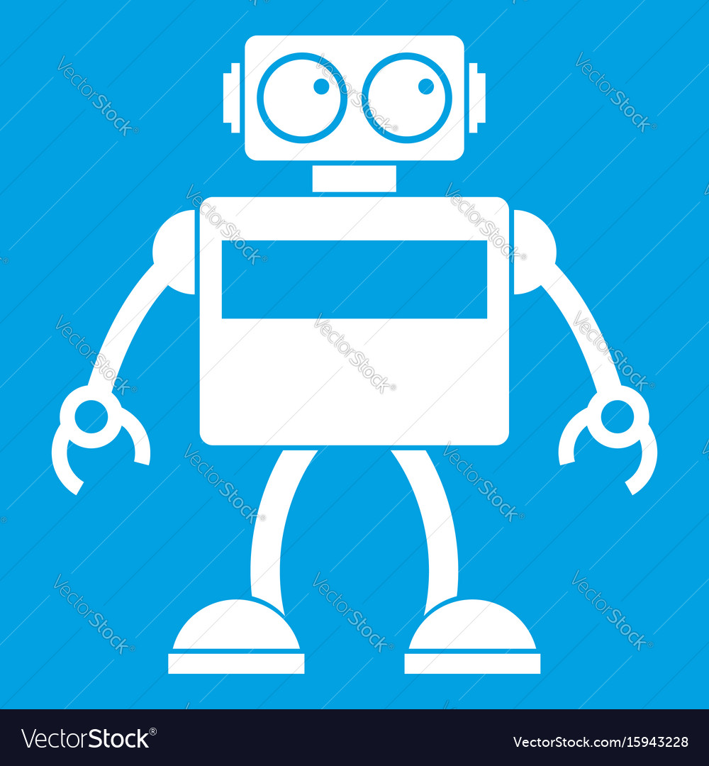 Download Android robot icon white Royalty Free Vector Image