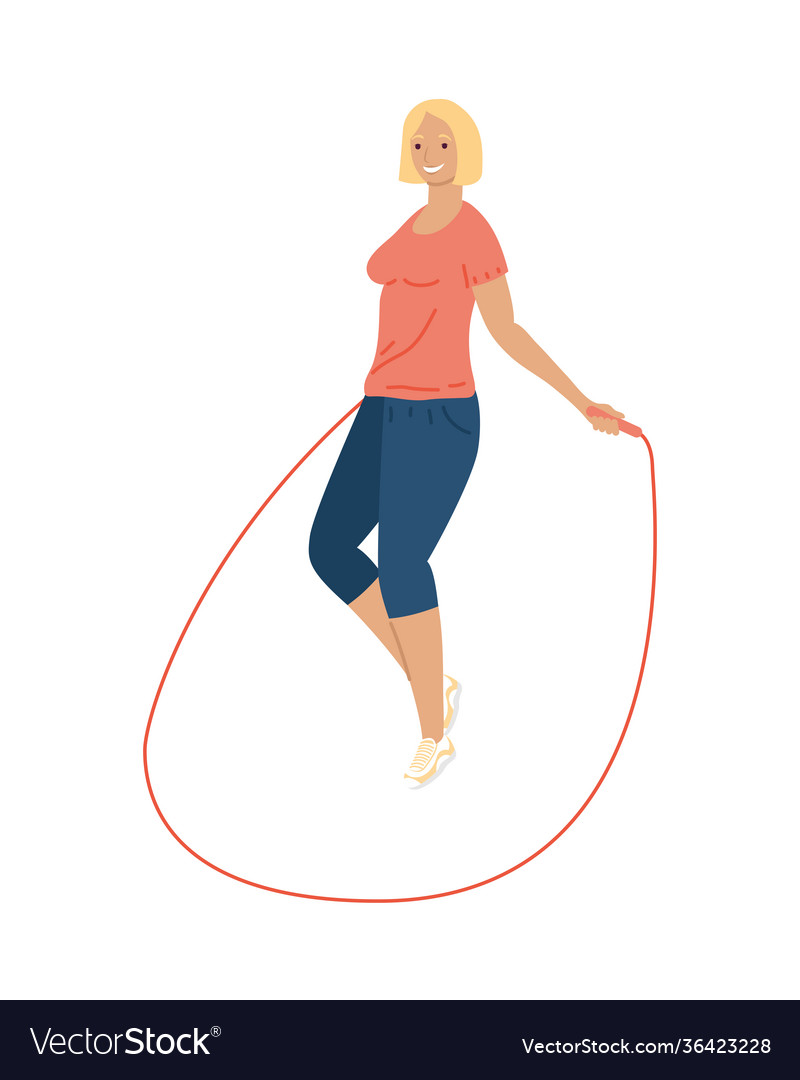 Athletic woman jumping rope fitness lifestyle Vector Image