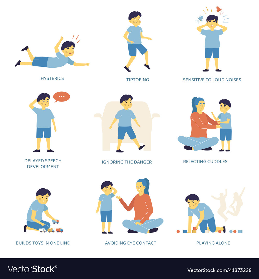 Autism signs set Royalty Free Vector Image VectorStock