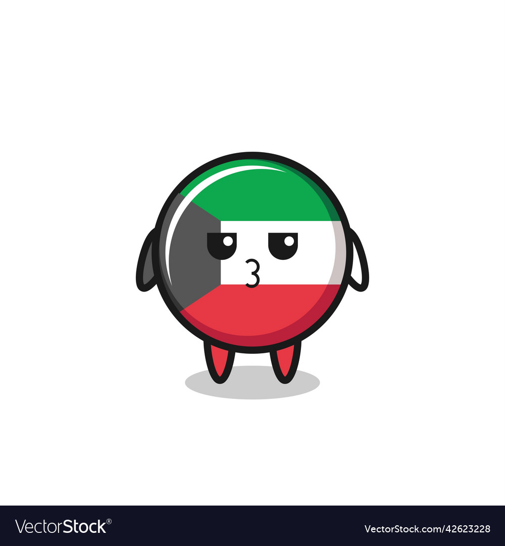 Gebohrter Ausdruck von niedlichen kuwait Flag Zeichen