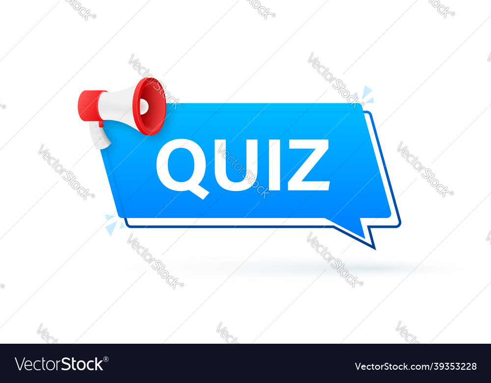 Megaphone banner - quiz text stock Royalty Free Vector Image