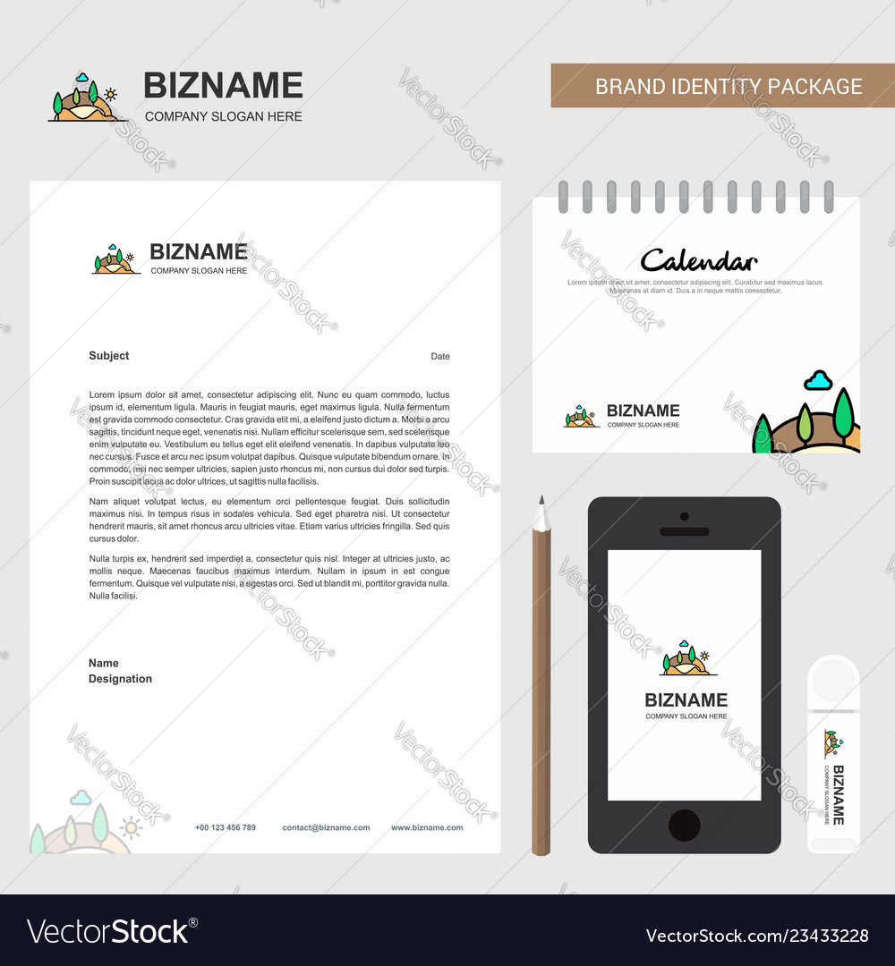 Scenery business letterhead calendar 2019