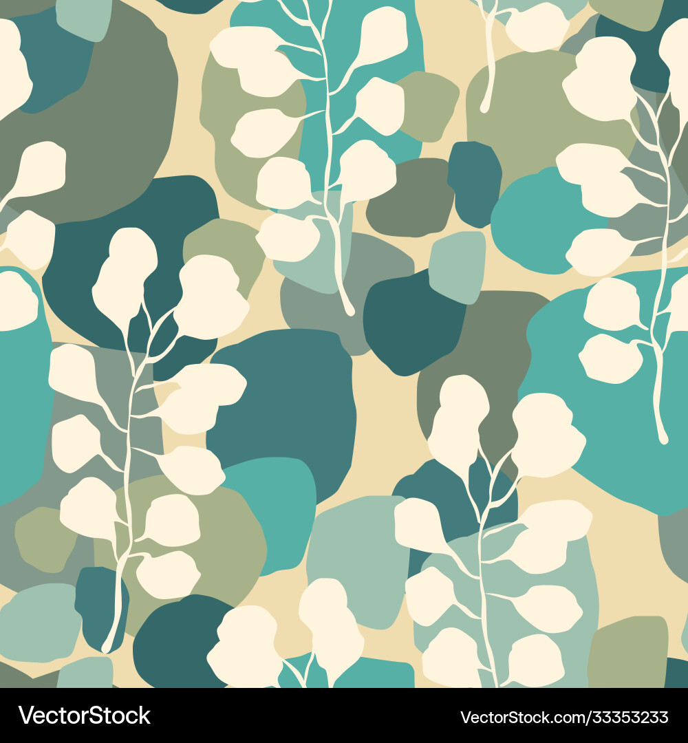 Artistic seamless pattern with abstract leaves Vector Image