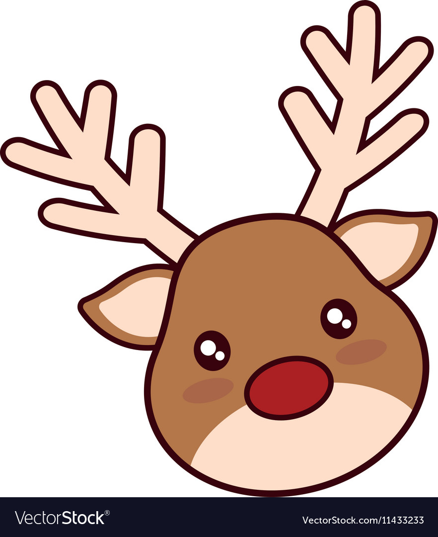 Cute Reindeer Character Icon Royalty Free Vector Image