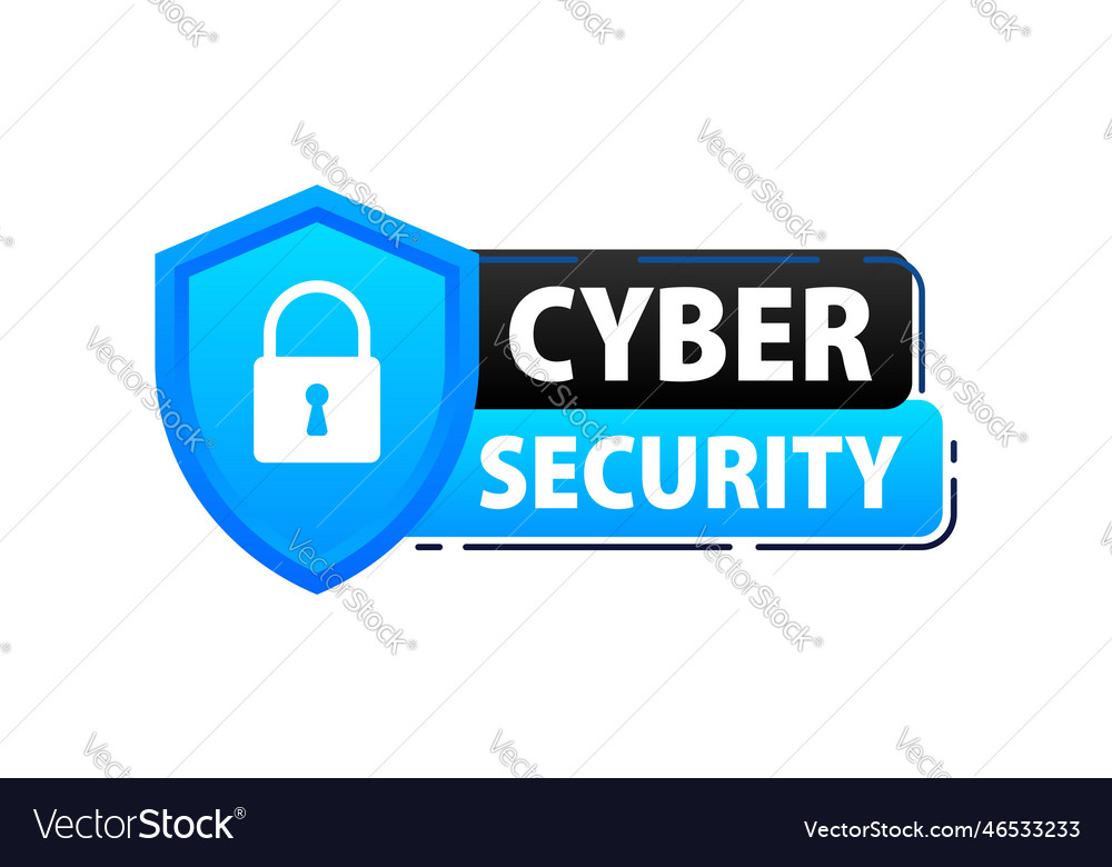 Cyber security label maximum protection against Vector Image