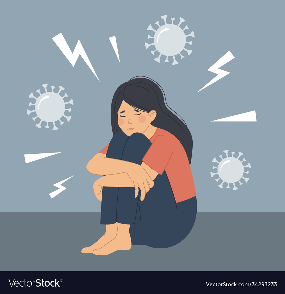 Depression Anxiety Because Coronavirus Pandemic Vector Image