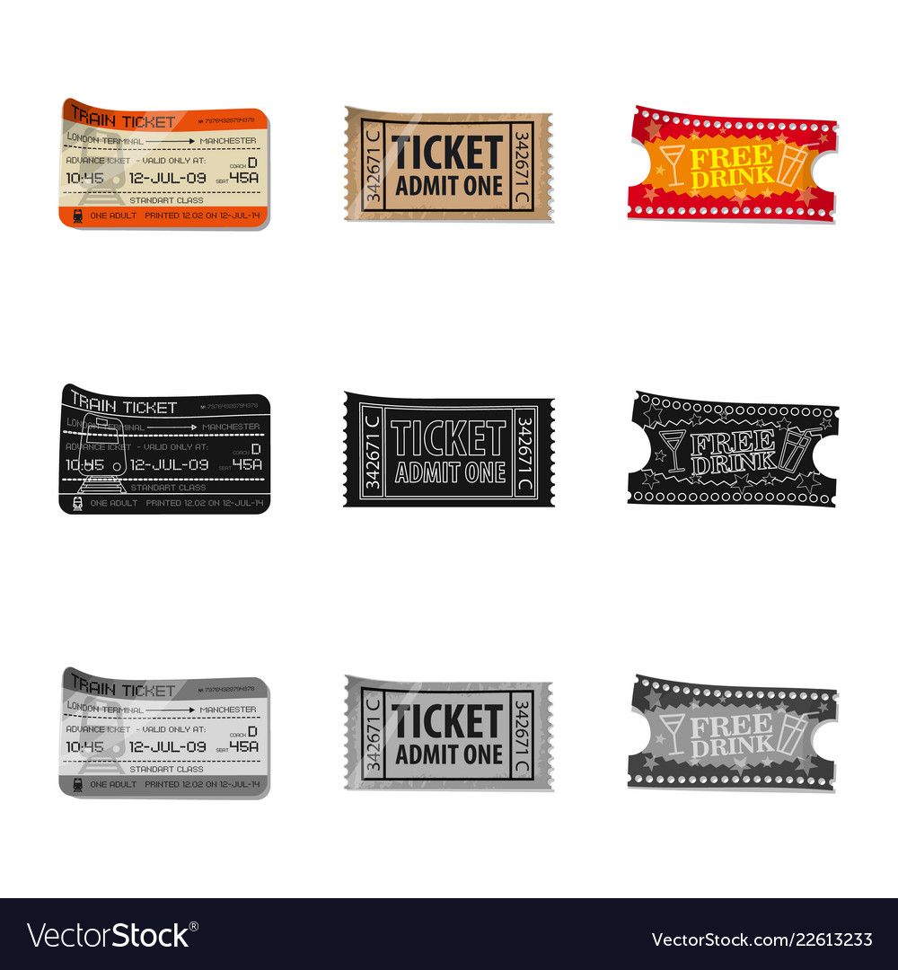 Design of ticket and admission sign Royalty Free Vector