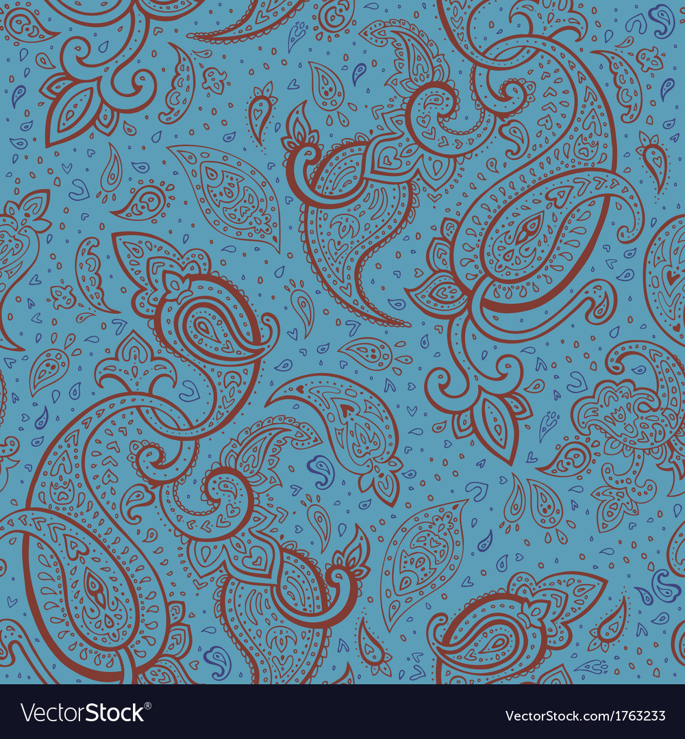 Elegant Hand drawn Paisley pattern Royalty Free Vector Image