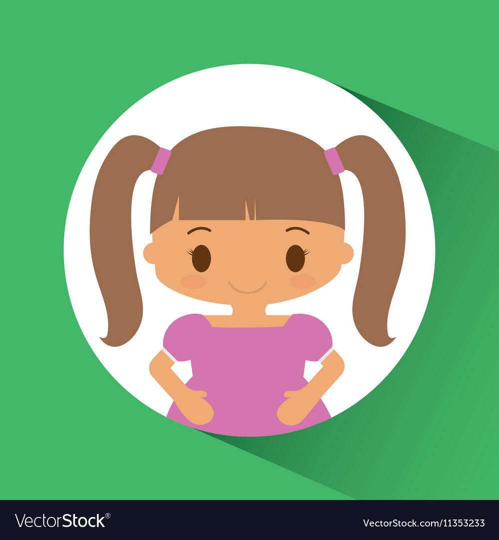 Girl kid inside circle design Royalty Free Vector Image