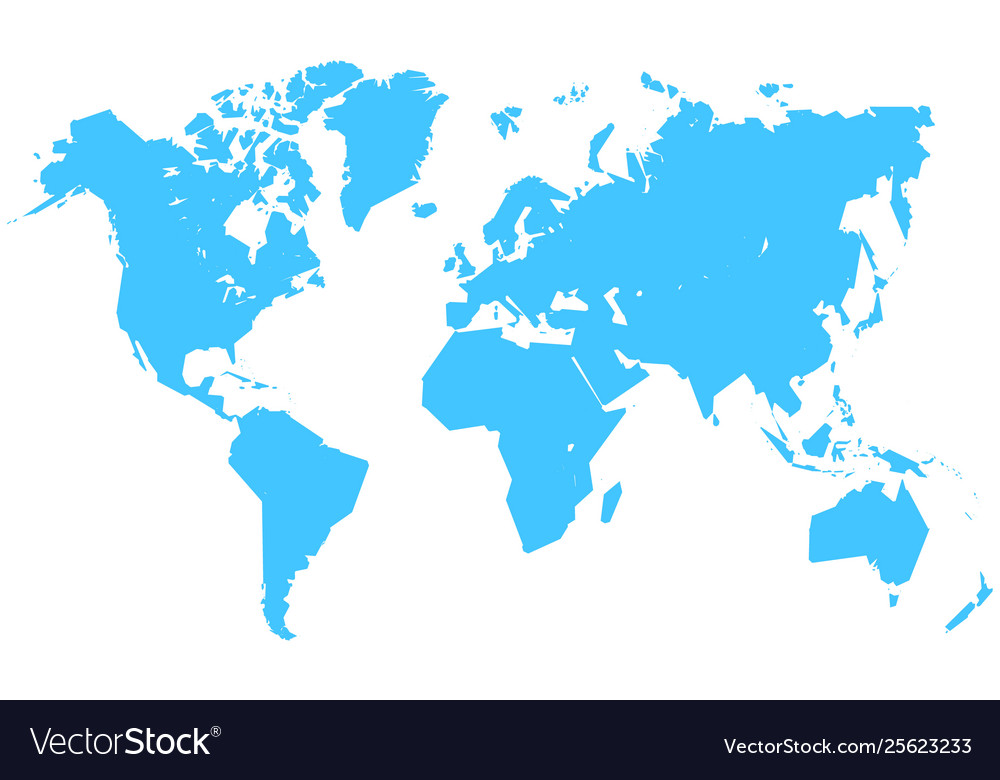 Map Of The World Simple Simple stylized world map silhouette in modern Vector Image