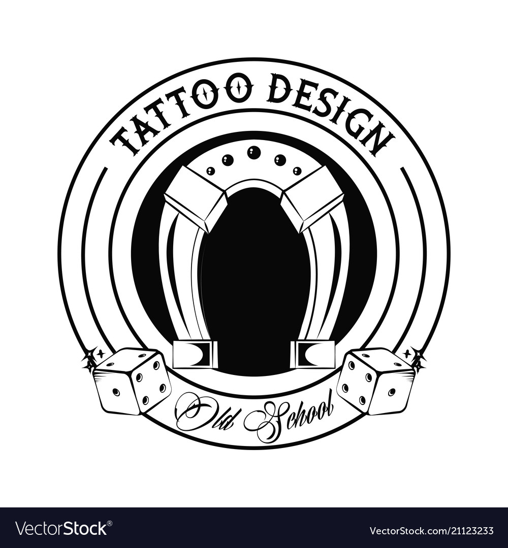 Tattoo studio design Royalty Free Vector Image