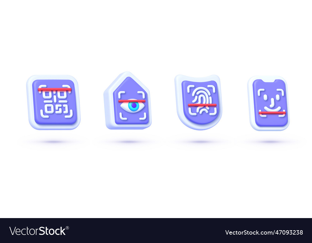 3d scan set for web design face id finger