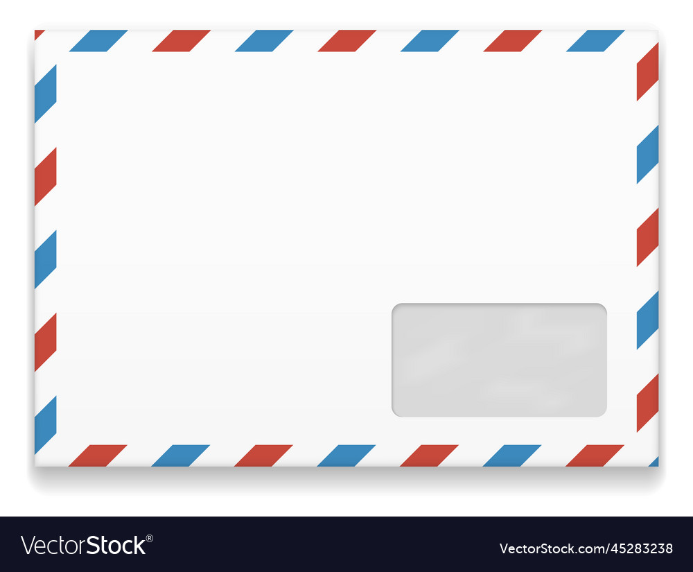Blank envelope template international mail paper Vector Image