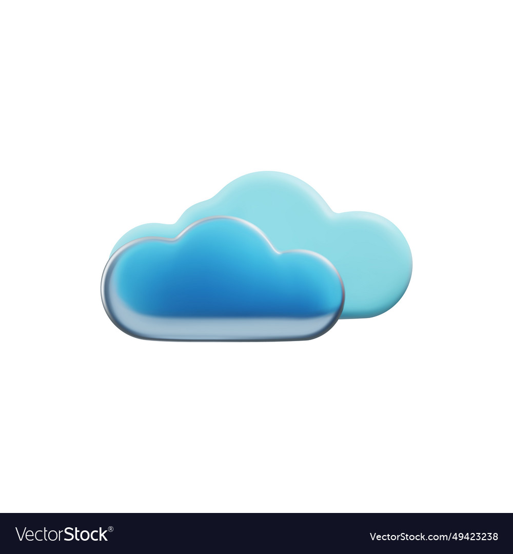 Blue cloud icon for social design object