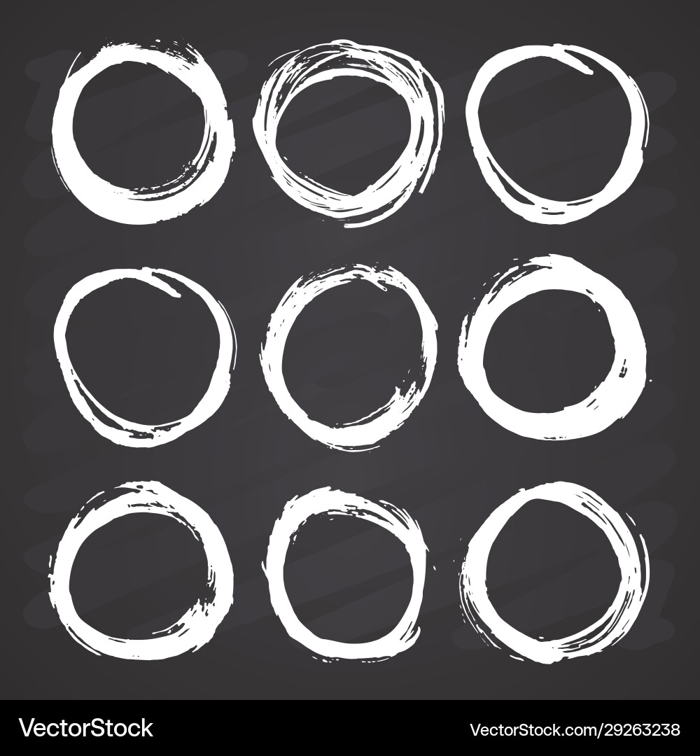 Round frames grunge textured hand drawn elements Vector Image