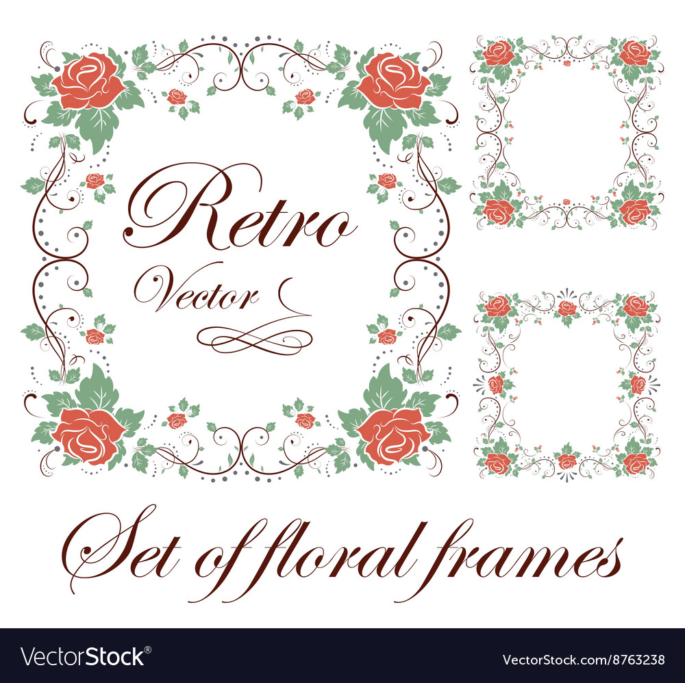 Set of floral frames