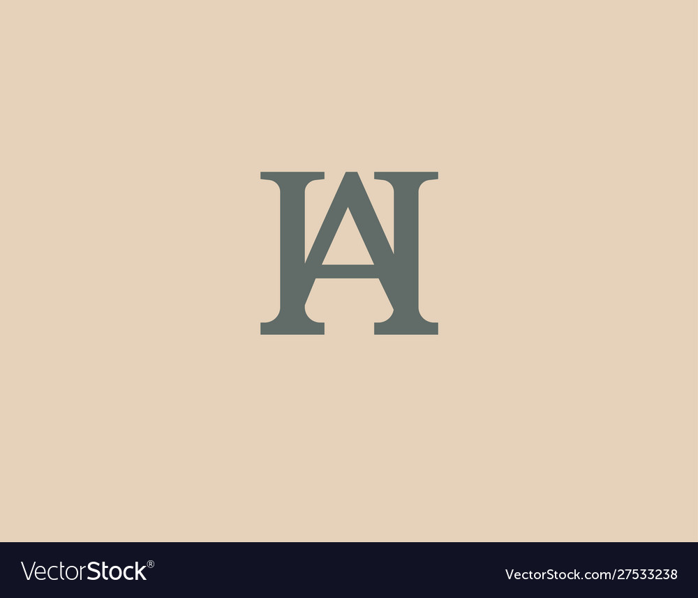 Simple abstract logo sign two letters a and h Vector Image