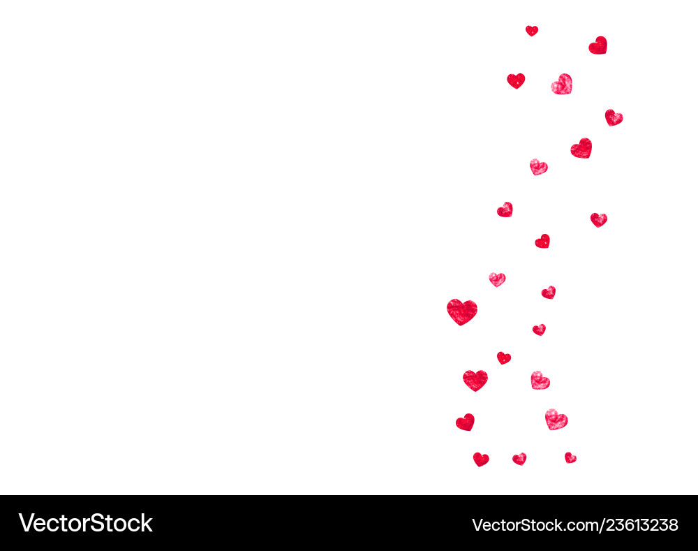 Valentines day card with glitter hearts Royalty Free Vector