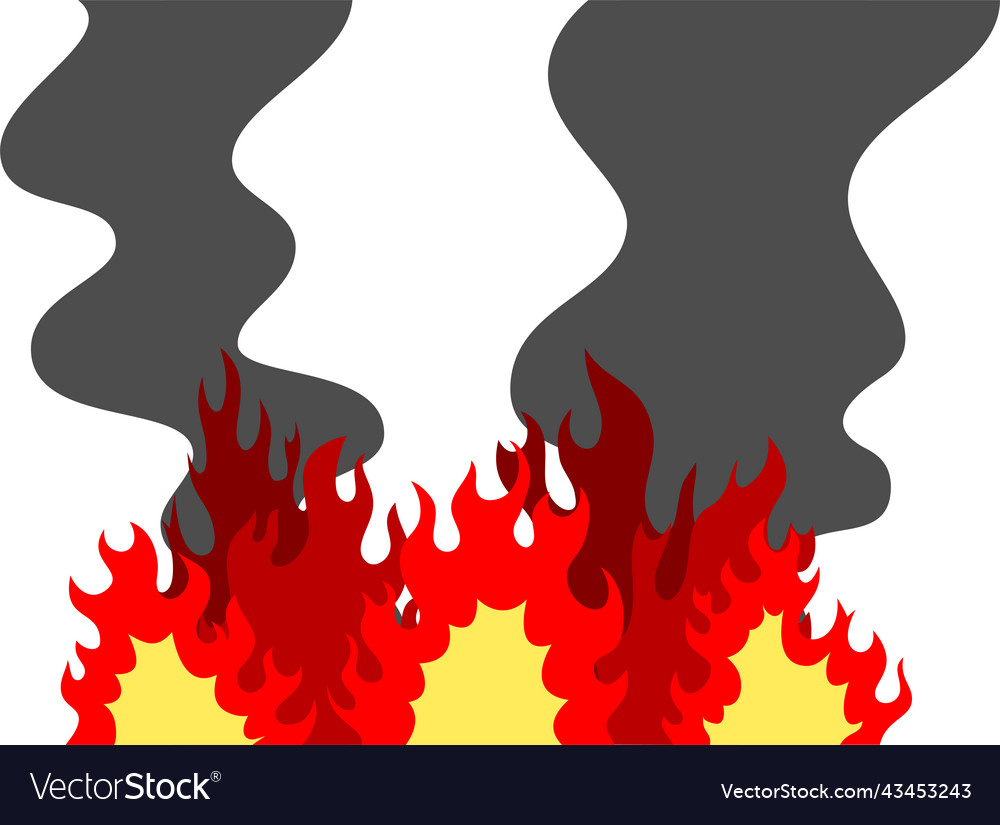 Big fires that burns all over with burnt smell Vector Image