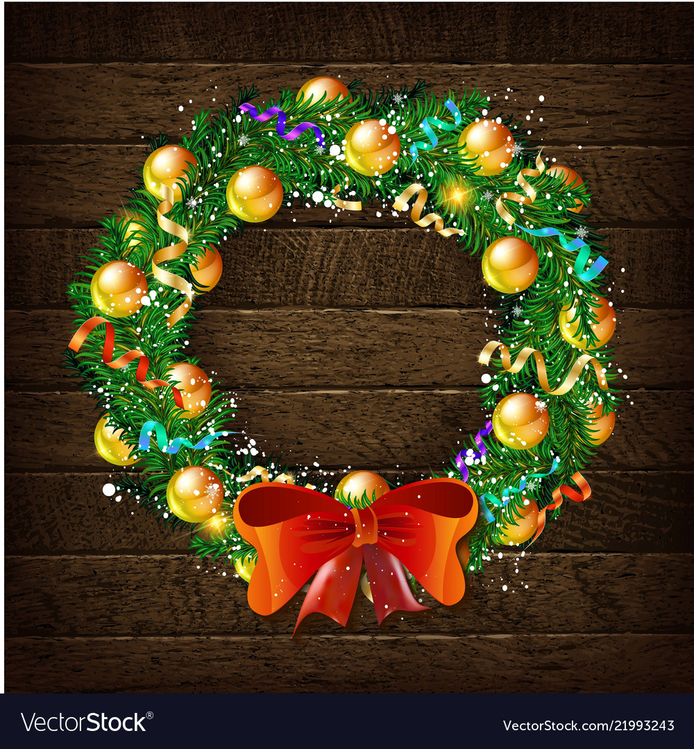 christmas wreath template 2019 royalty free vector image
