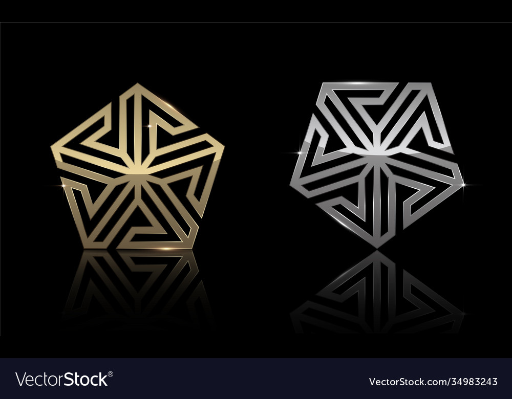 Gold and silver pentagon 3