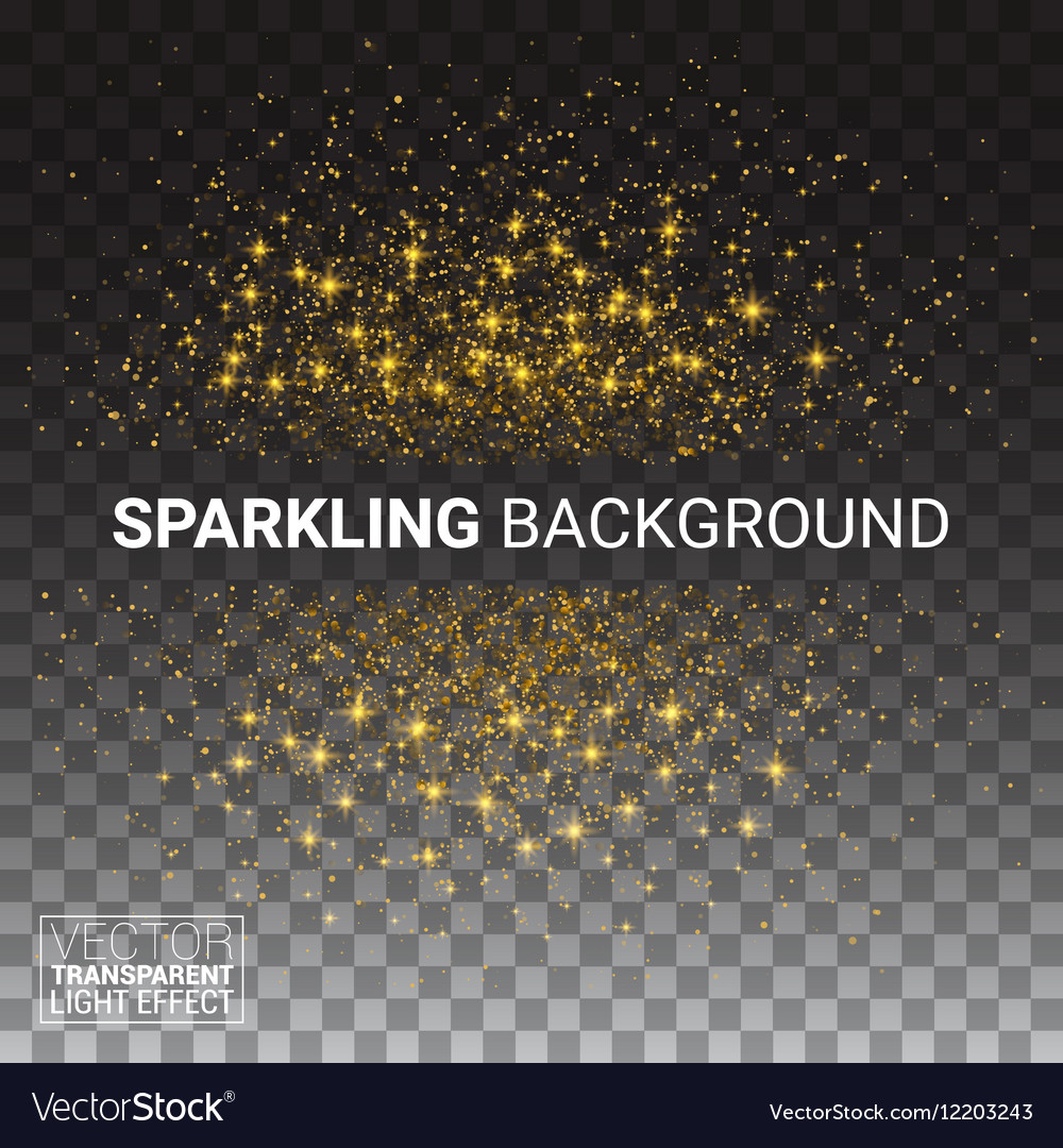 Luxury transparency background with gold sparklers