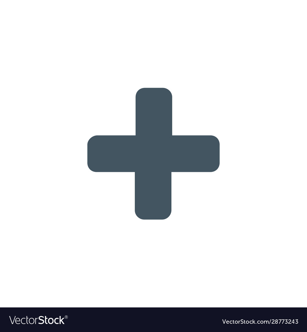 Plus icon stock isolated on white background Vector Image