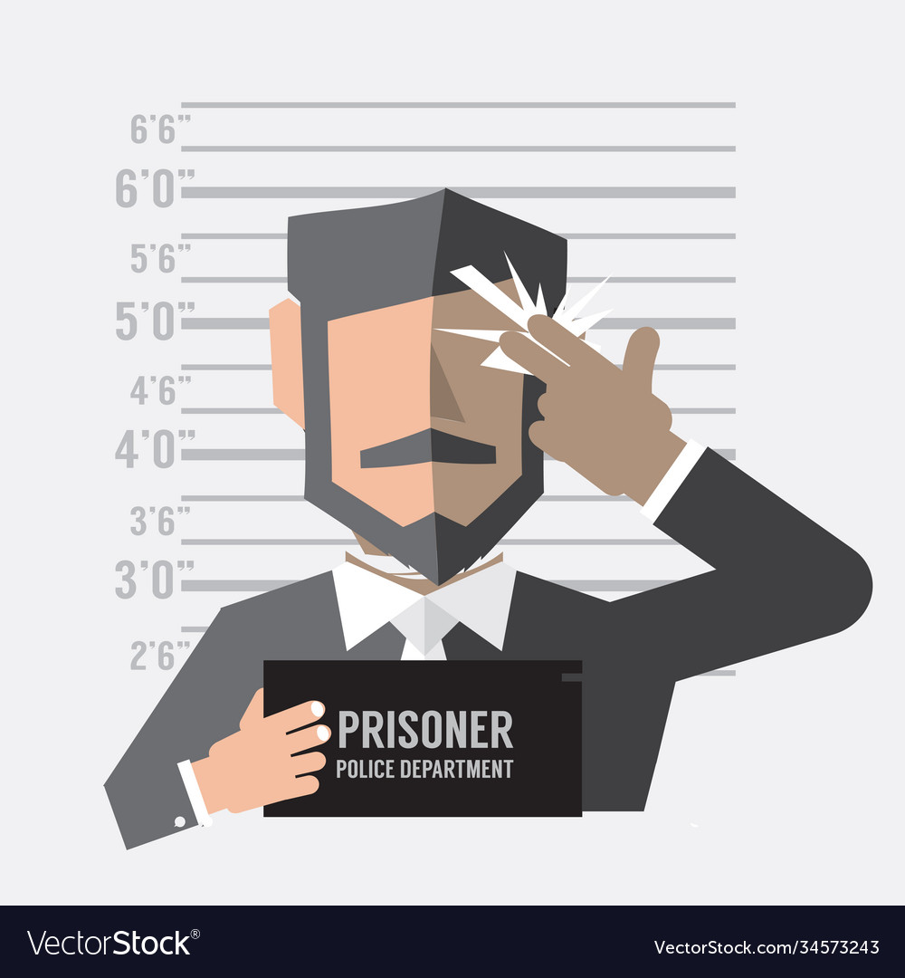 Prisoner man death penalty hand gun sign concept Vector Image