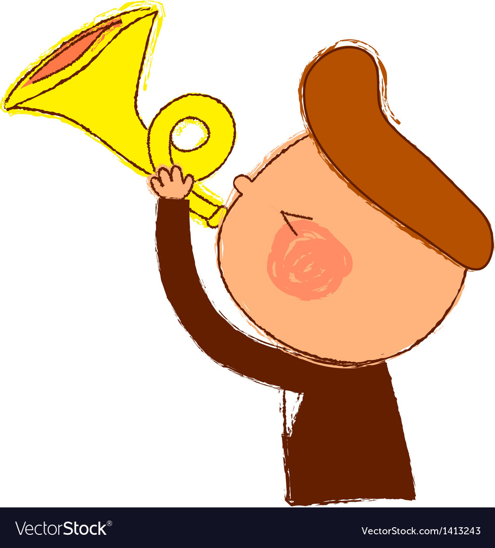 Side view of boy holding trumpet