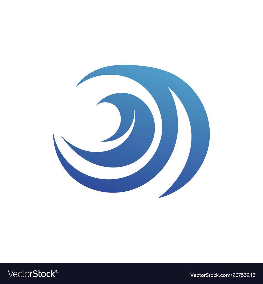 Water wave logo template symbol nature line Vector Image