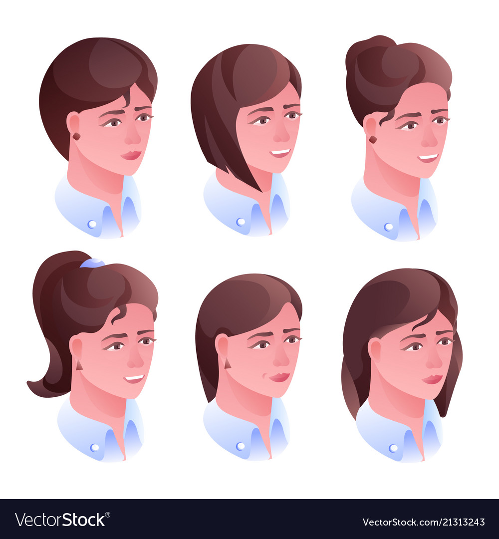 Woman head hairstyle Royalty Free Vector Image Woman head hairstyle Royalty Free Vector Image