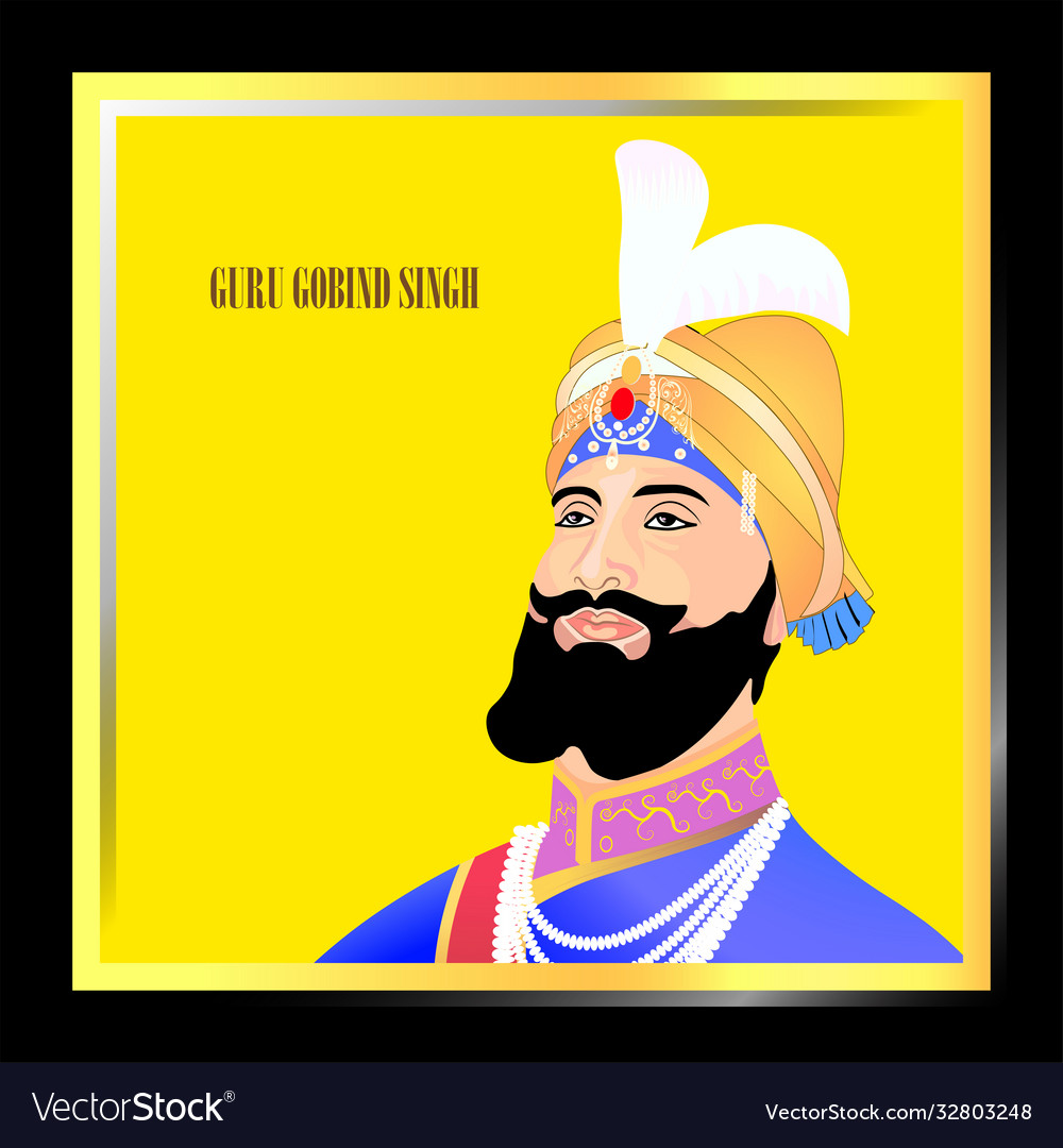 A banner for happy guru gobind singh jayanti Vector Image