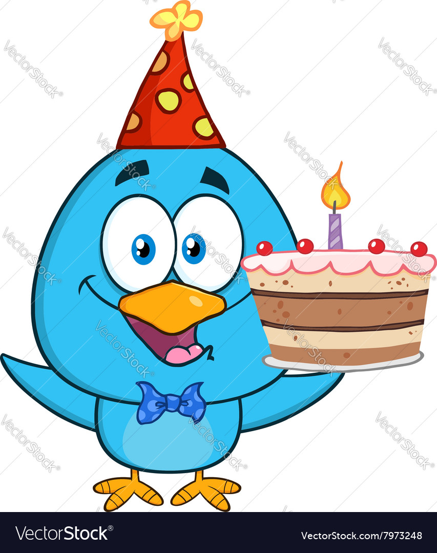 Birthday Bird Cartoon Royalty Free Vector Image