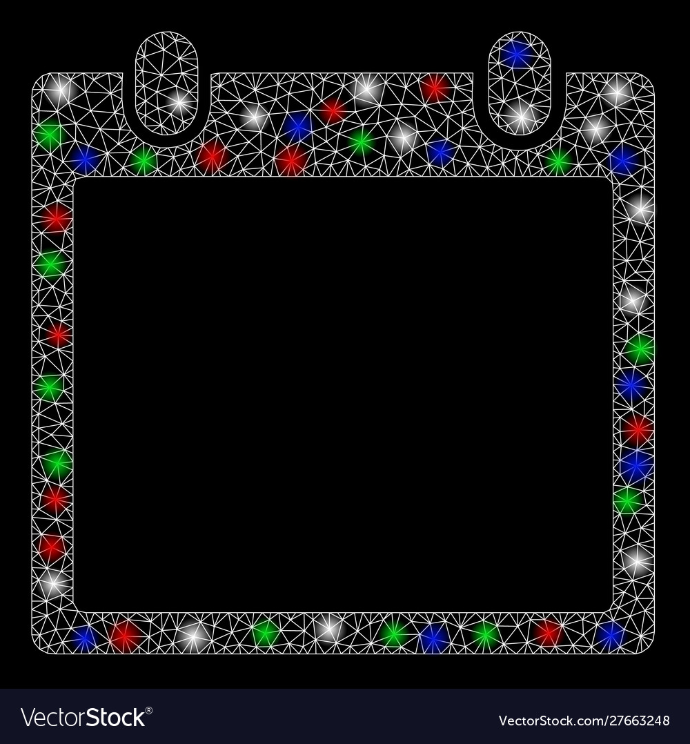 Helles Netz 2d Kalenderrahmen mit Flare Spots