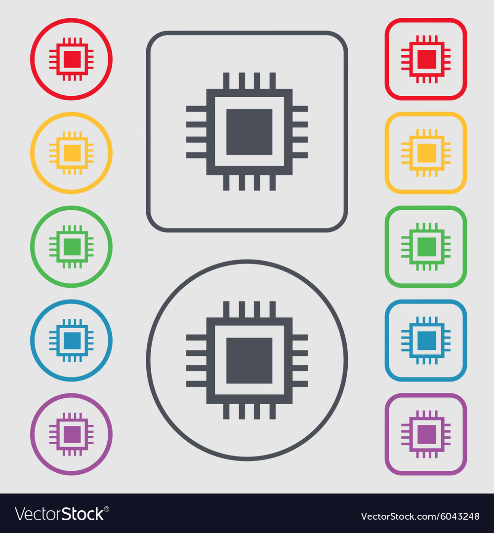 Central processing unit icon technology scheme Vector Image