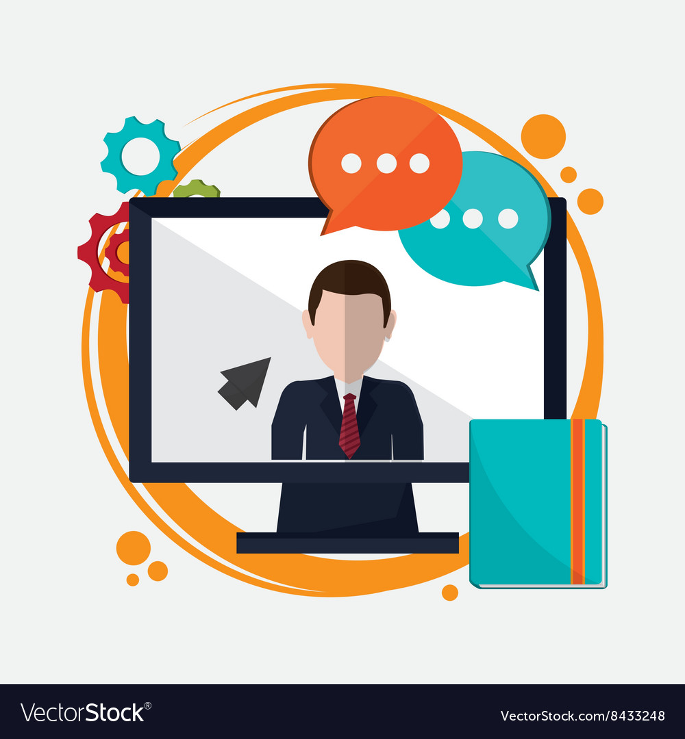 Colorful webinar icon over white background Vector Image