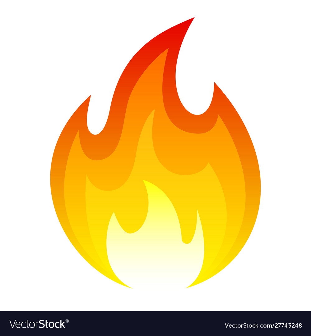 Flame red icon bright blazing decoration and glow Vector Image