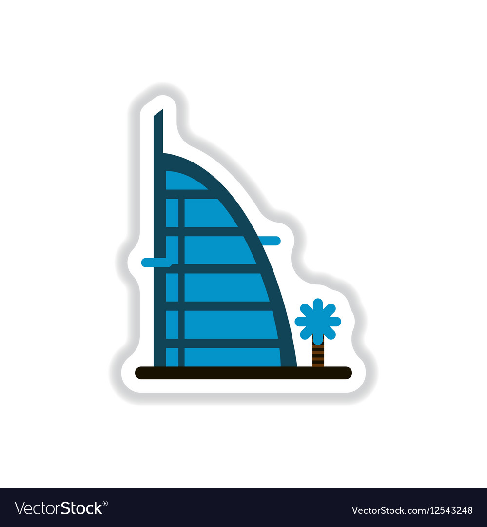 In paper sticker style burj al