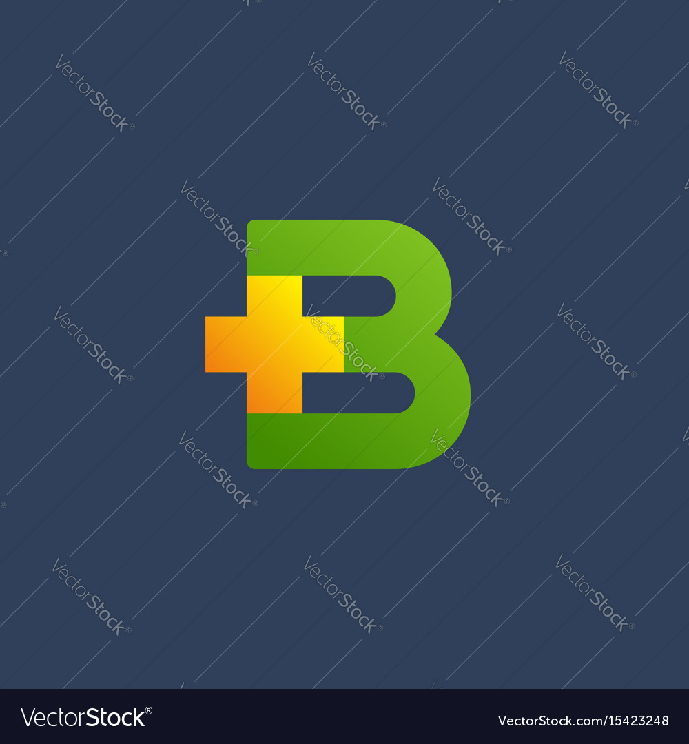 Letter B Cross Plus Logo Icon Design Template Vector Image