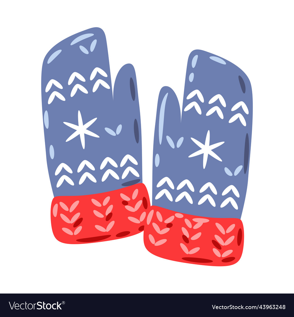 Mittens warm winter clothes Royalty Free Vector Image