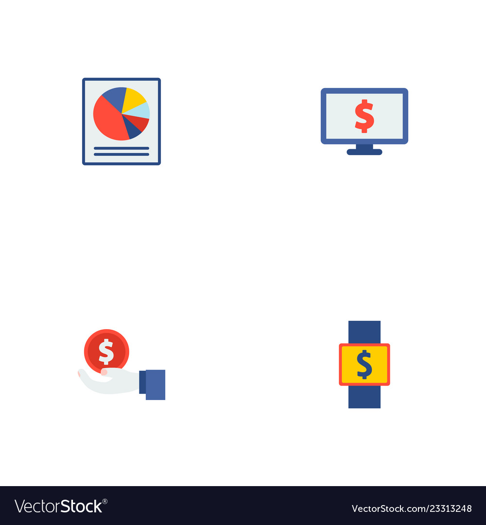 Set financial icons flat style symbols