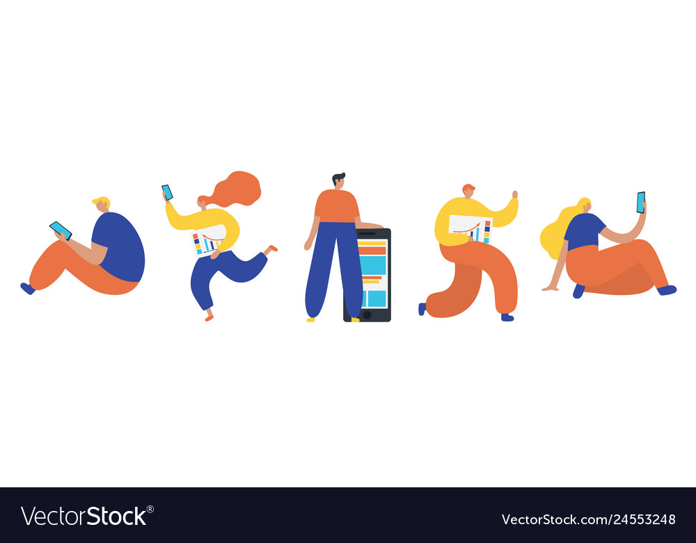 Set Of Business People Flat Icons Flat Style Vector Image