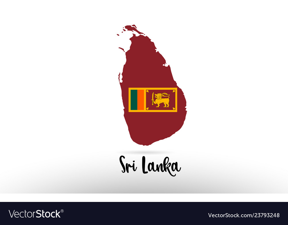 Sri lanka country flag inside map contour design Vector Image