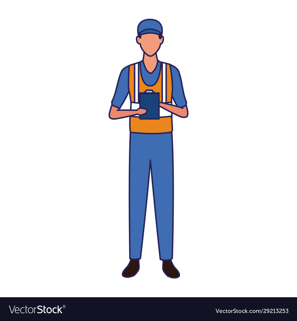 Avatar mechanic standing icon Royalty Free Vector Image