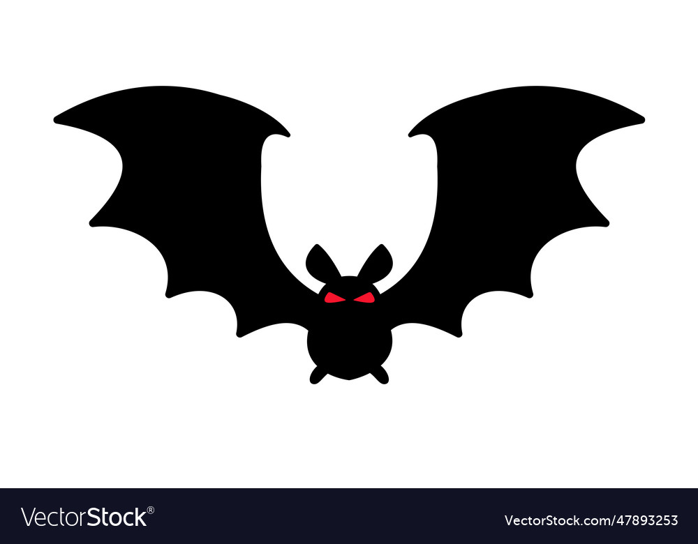 Bat silhouette with scary evil eyes vampire Vector Image